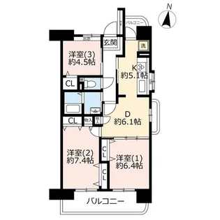 URコンフォール西本郷【4階】の間取り