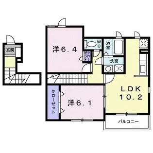 Clover K&M【2階】の間取り