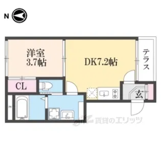 ハーモニーテラス祐【1階】の間取り