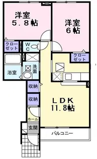 ニューフィールドグローリー II【1階】の間取り