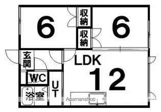 八紘ハイツII【1階】の間取り