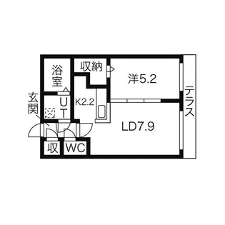 プランドール琴似【1階】の間取り