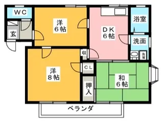 コーポルークワットA【2階】の間取り