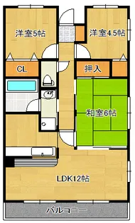 ファンタジーグリーンパレス【6階】の間取り