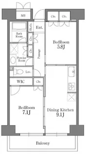 レジディア芝浦【9階】の間取り