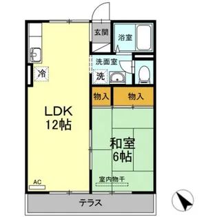 プレジール山河【1階】の間取り