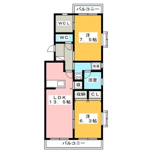 ベルジュ【4階】の間取り