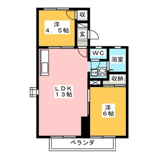 2LDKの間取り画像