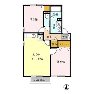 福島県伊達市保原町字中村町【アパート】の間取り