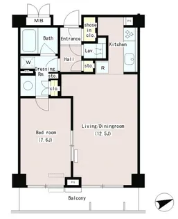 東京都港区三田3【マンション】の間取り