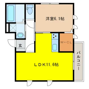 岐阜県岐阜市竜田町8【アパート】の間取り