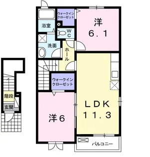 千葉県富里市七栄【アパート】の間取り