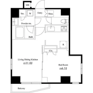 PREMIUM CUBE 文京江戸川橋#mo【4階】の間取り