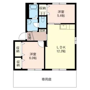 ツインコートA【1階】の間取り
