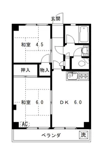 サンファミリー国立【3階】の間取り