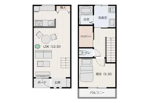 群馬県高崎市棟高町【アパート】の間取り