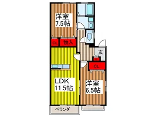 ディアゴナール【2階】の間取り
