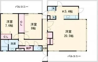 イーストヴァリュー弦巻【5階】の間取り