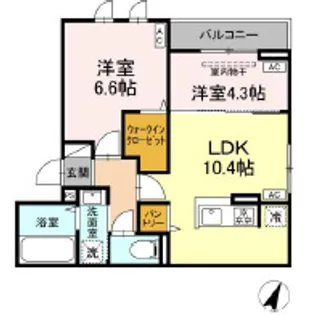 セレスティア坂下【2階】の間取り