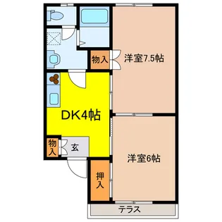 ライムハイツII【1階】の間取り