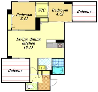 ル コルヌイエ【2階】の間取り