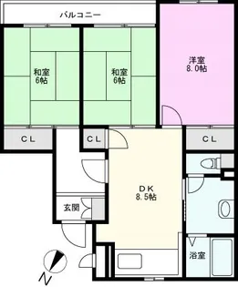 コーポ武蔵浦和【3階】の間取り