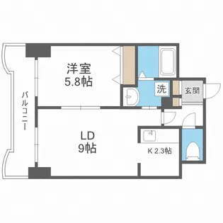 ティアラ中島公園ウエストサイド【14階】の間取り
