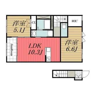 千葉県大網白里市仏島【アパート】の間取り