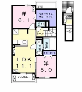 コンフォートWEST II【2階】の間取り