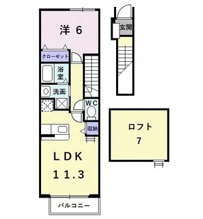 カーサ グラシオッソ【2階】の間取り