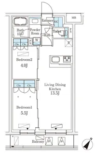 参宮橋ビューアパートメント【3階】の間取り