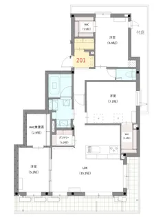 ラ メゾン ド ヴァンクール【2階】の間取り