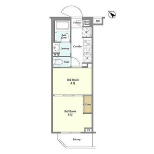フレシア経堂【1階】の間取り
