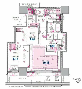 プラウドタワー郡山【5階】の間取り