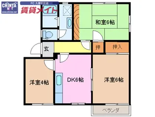 サンハイツN棟【2階】の間取り