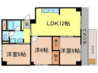 プチメゾン越水【1階】の間取り