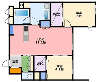 西宮市今津山中町ヘーベルメゾン【2階】の間取り