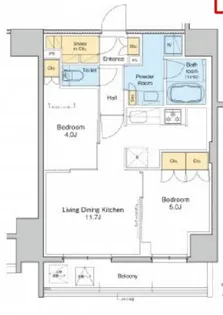 プラウドフラット日暮里【6階】の間取り