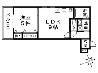 ソレイユ聖天下A【1階】の間取り