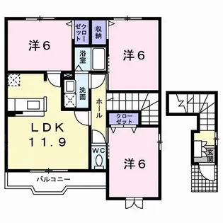 ベル・ソレイユ A【2階】の間取り