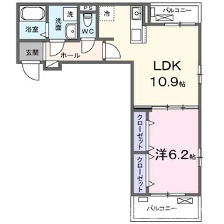 プリムローズ野村【2階】の間取り