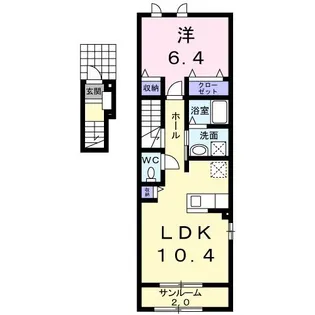 ミルキーパーク城所II【2階】の間取り