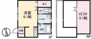 シュベール富安【1階】の間取り