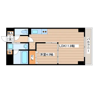 プラウドフラット河原町【6階】の間取り