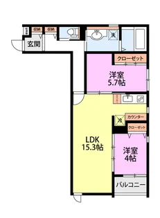 Common南出来島2号棟【2階】の間取り