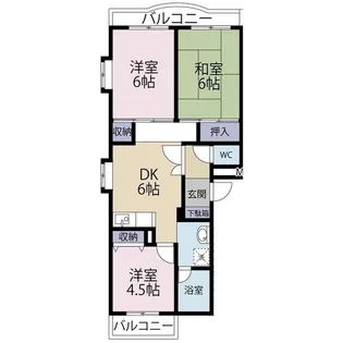 ガーデンタウンウェーブ【3階】の間取り