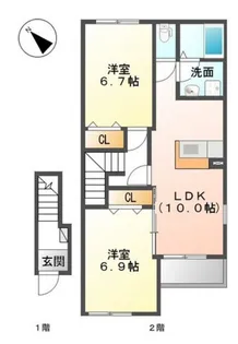 サンガーデンII【2階】の間取り