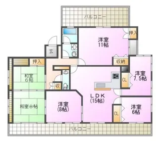 セゾンHoukan【4階】の間取り