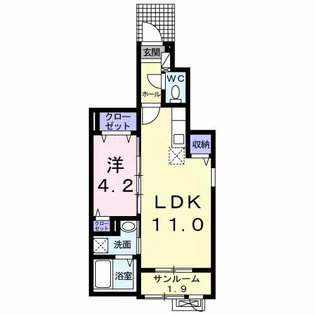 ラフィーナ寺山【1階】の間取り