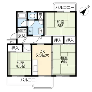 UR金鶏【3階】の間取り